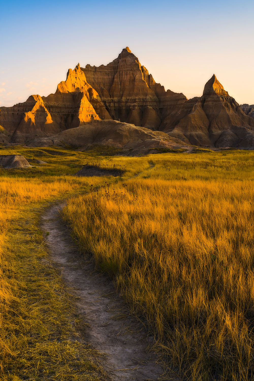 mountains with trail